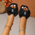 Women's Bow Design Fashionable and Comfortable Casual Slippers Outdoor Non slip and Wear resistant Flat Sandals