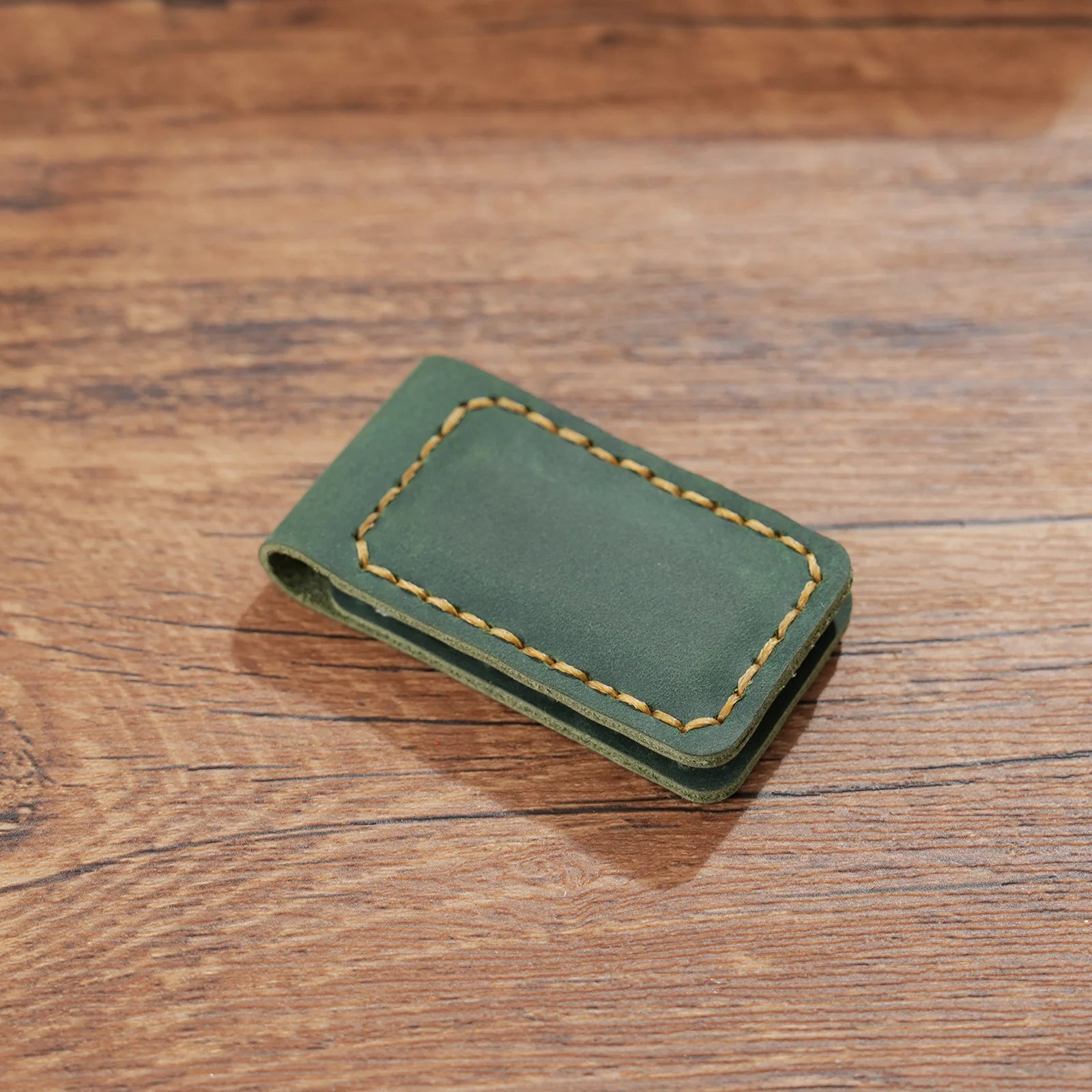 Genuine Leather Money Clips Mini Wallets for Men Slim Front Pocket Magnetic Banknote Clip Minimalist Retro Men's Small Purses