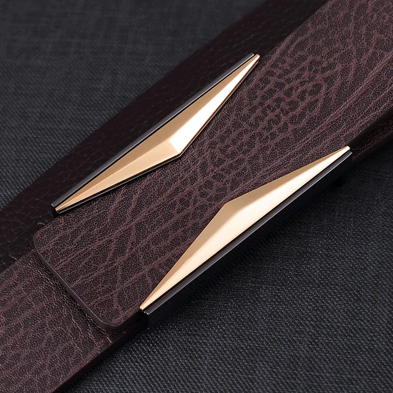 Luxury Brand Belts for Men  Fashion Shiny Coffee Design Buckle High Quality Waist Shaper Leather genuine Belts