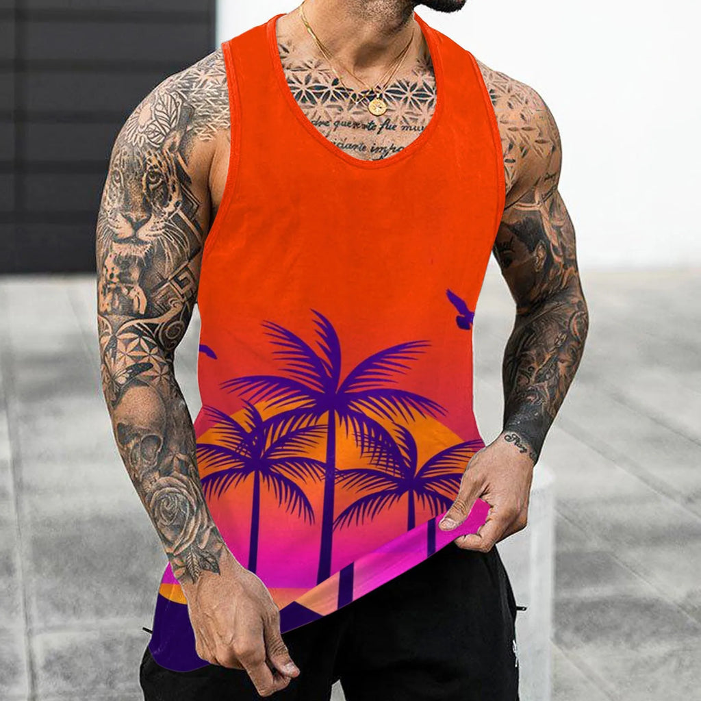 Hawaiian Fashion Men's Sleeveless Tank Top