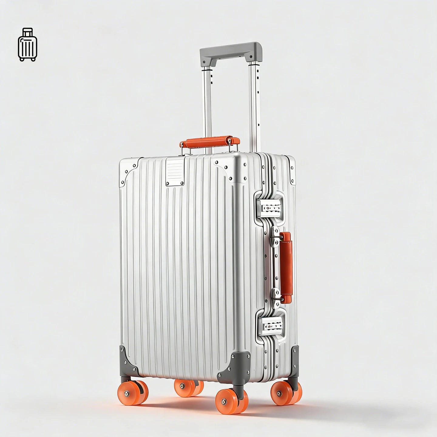 Jelly wheel all-aluminum magnesium alloy suitcase 20-inch carry-on luggage, sit-on suitcase with lock, 28-inch telescopic handle