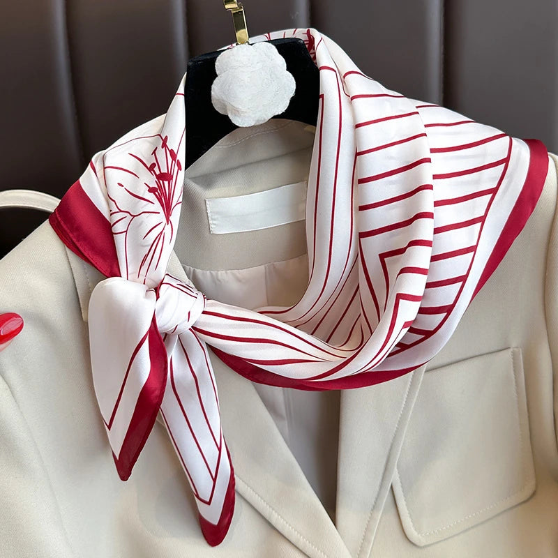 Spring/Summer Soft Satin Imitation Silk Neck Scarf