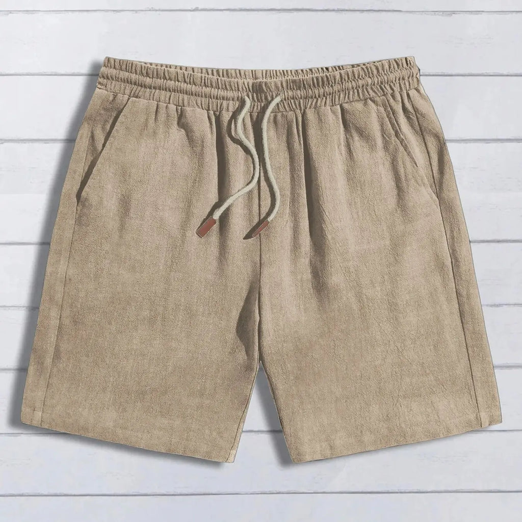 Thin linen shorts for men, loose and casual, five-inch pants, cotton and linen, breathable