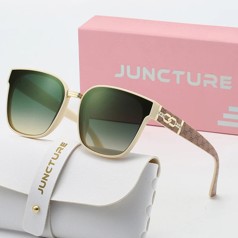 JUNCTURE Cat Eye Sunglasses Women Vintage Fashion Sun Glasses Big Frame Gradient Lady Party Holiday Gifts Sunglasses for Women