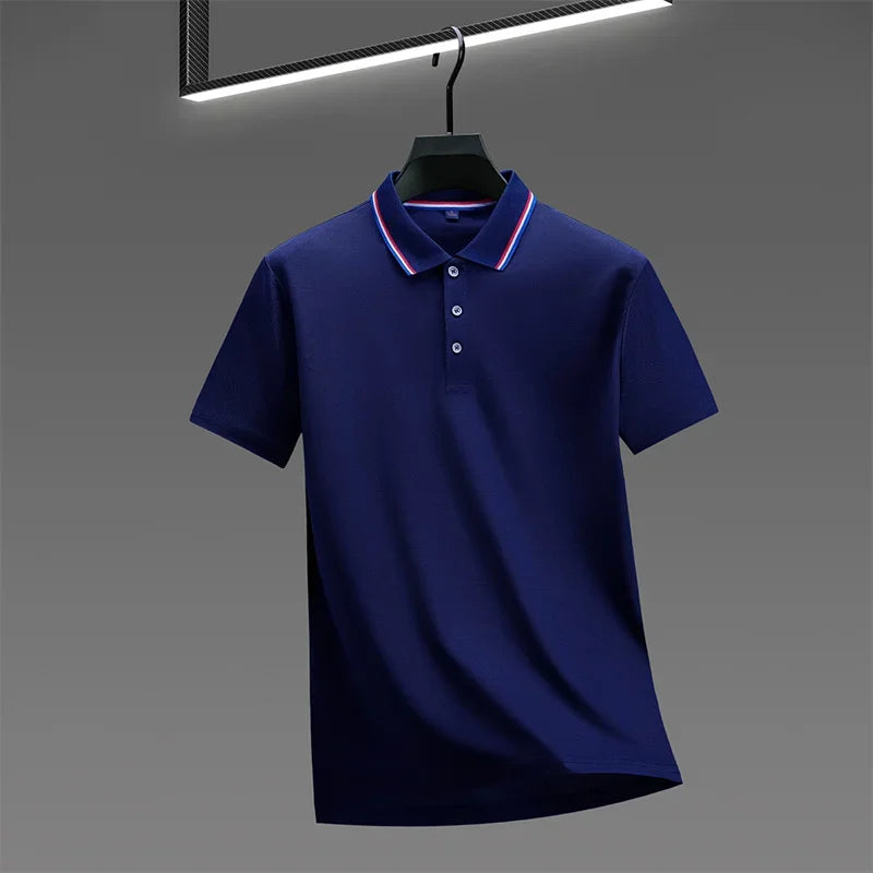 Men's Casual Solid Color Short Sleeve Polo Shirt