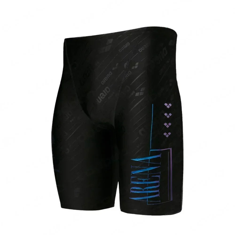 Men Swim Jammer Swimming Trunks Professional Swim Surf Trunks Summer Beach Lycra Quick Dry Uv Protection Gym Tights Shorts