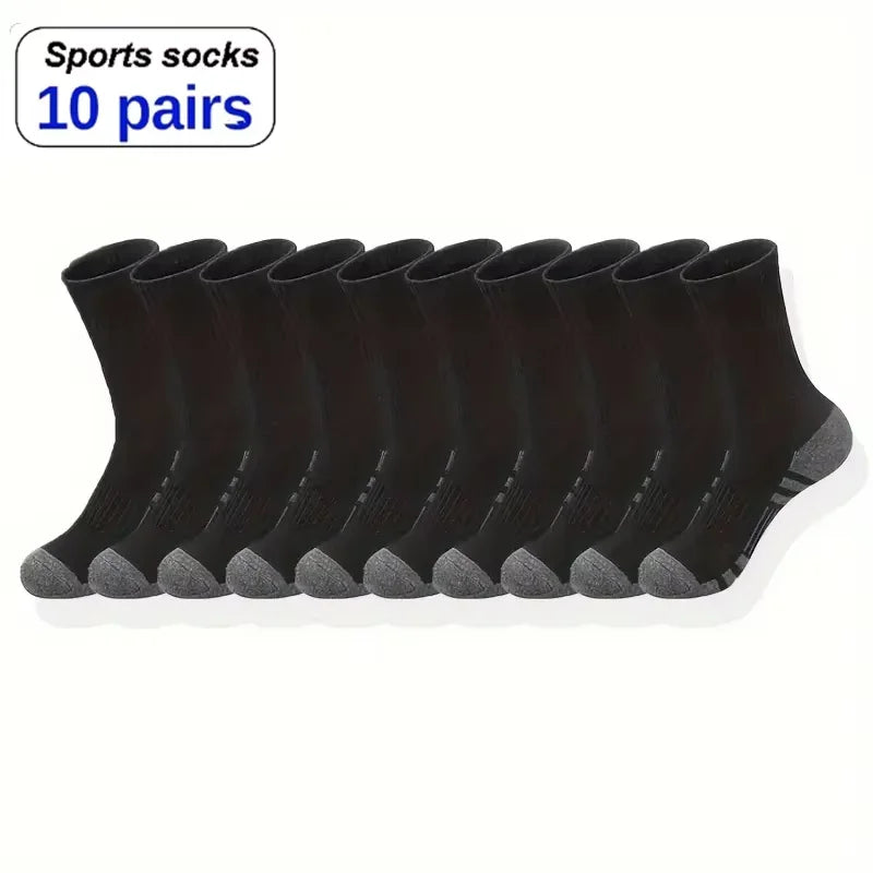 10/30 Pairs Men's Running Socks Soft Comfortable Summer Sweat Wicking Breathable Basketball Sports Socks for Active Lifestyle