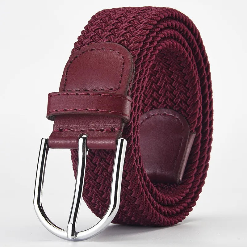 Luxury Woven Stretch Casual Alloy Buckle Needle Elastic Canvas 105cm Unisex