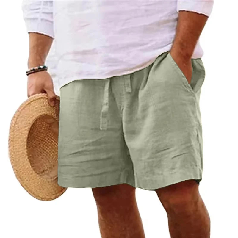 Mens Cotton Solid Color Lightweight Shorts
