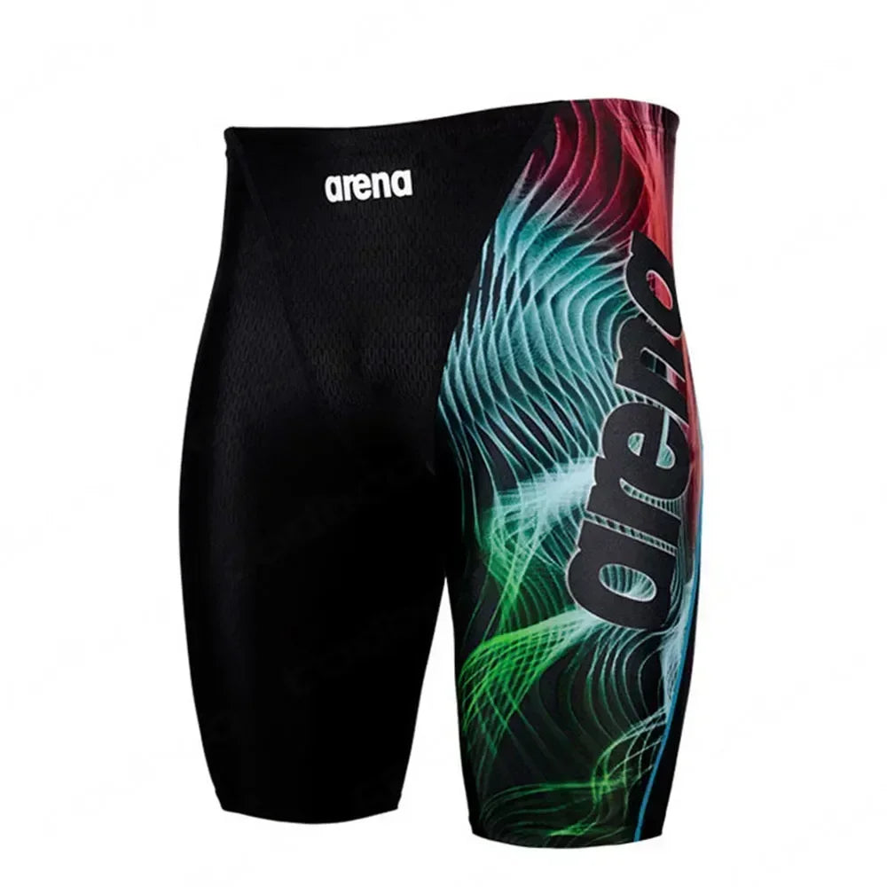 Men Swim Jammer Swimming Trunks Professional Swim Surf Trunks Summer Beach Lycra Quick Dry Uv Protection Gym Tights Shorts