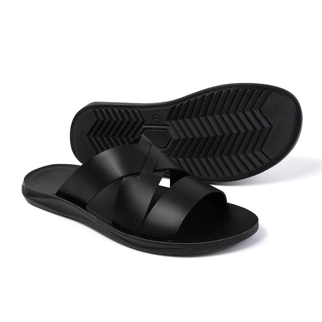 Quick Dry Mens Sandals Summer Outdoor Slippers Open-toe Beach Sandals Vacation Pool Half Drag Male Slides New Non-Slip Sandaly