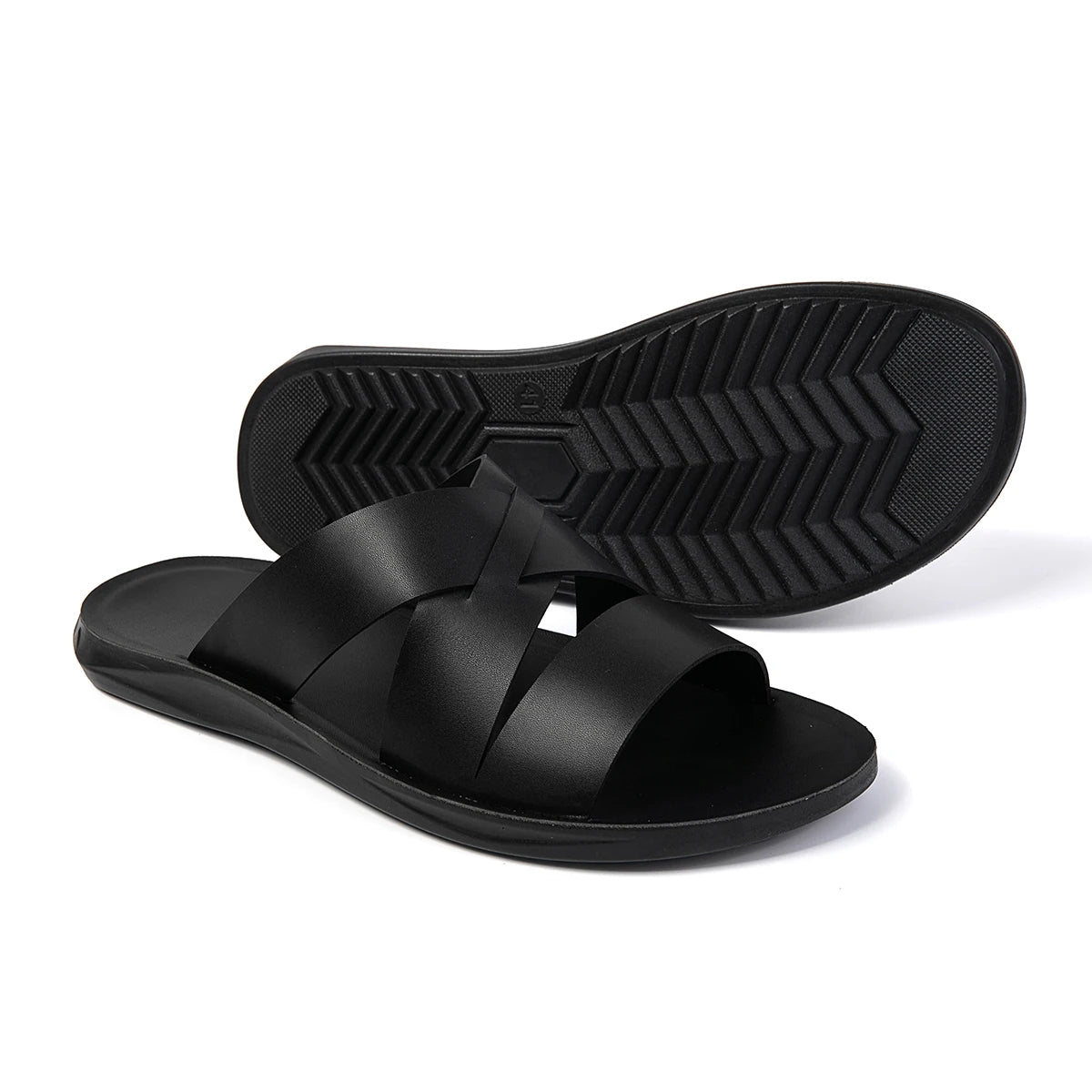 Quick Dry Mens Sandals Summer Outdoor Slippers Open-toe Beach Sandals Vacation Pool Half Drag Male Slides New Non-Slip Sandaly