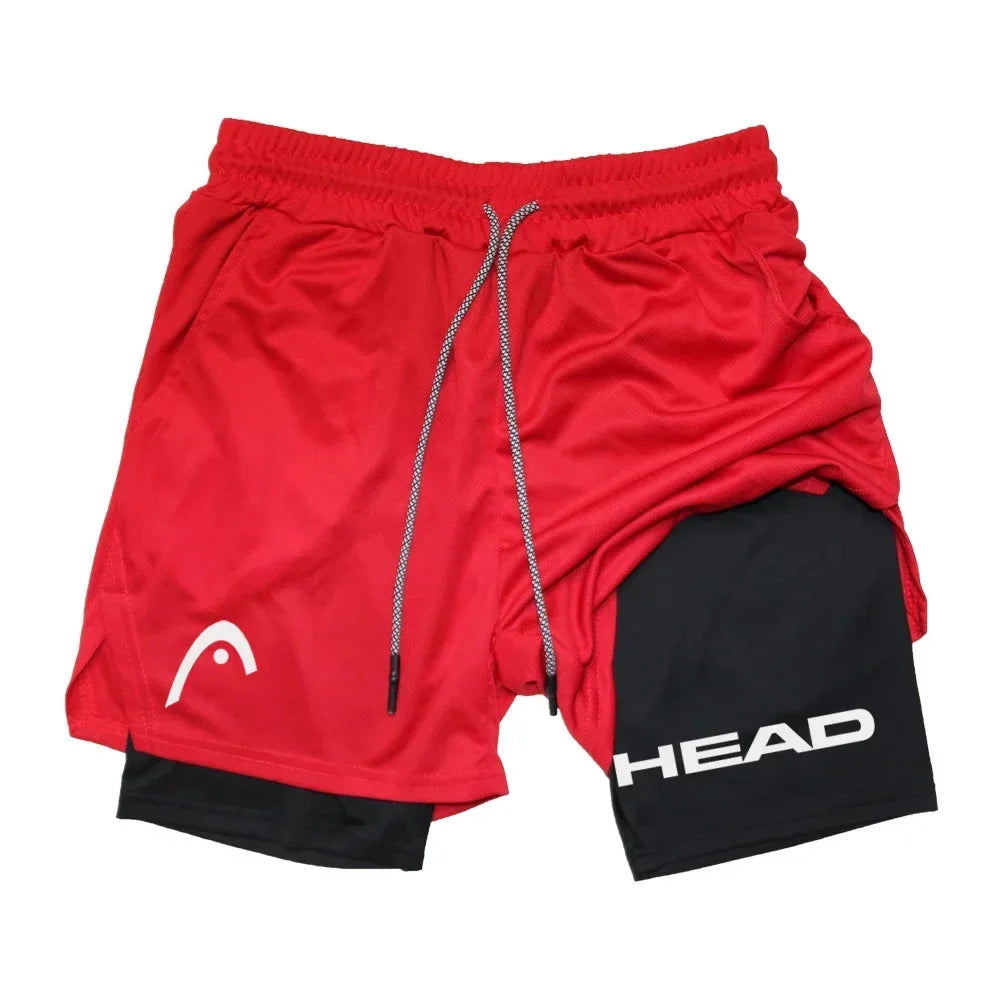Anime Running Shorts Men's Double Layer, 2 in 1