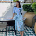 Women's Swimwear Split Sports Skirt-Style Long-Sleeved Thai Thin Two-Piece Bathing Suit