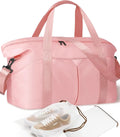 Versatile Travel Duffel Bag with Trolley Sleeve, Waterproof Pocket for Gym and Hospital Use in Pink