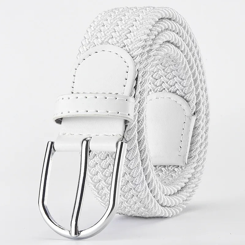 Luxury Woven Stretch Casual Alloy Buckle Needle Elastic Canvas 105cm Unisex