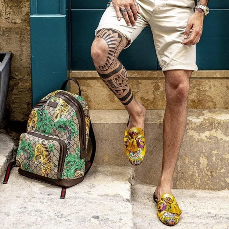Men Pu Leather Shoes Casual Shoes Dress Shoes Brogue Shoes Spring Vintage Classic Male Casual Summer Slippers