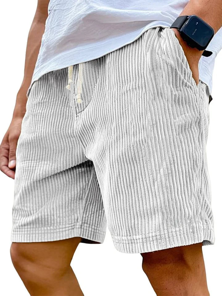 Men's Retro Corduroy Casual Shorts Men Fashion Solid Sweatpants