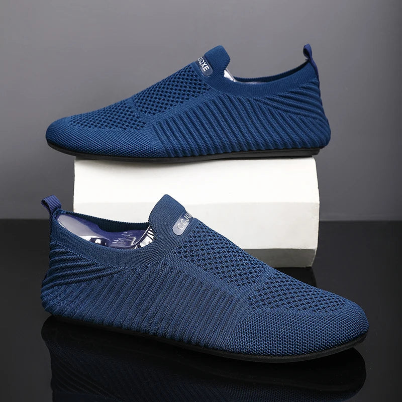 MAEDEF Summer Men Slip on Flat Breathable Brown Man Shoes Men's Comfort Soft Sole Casual Shoe Man Slippers Loafers Walking Shoes
