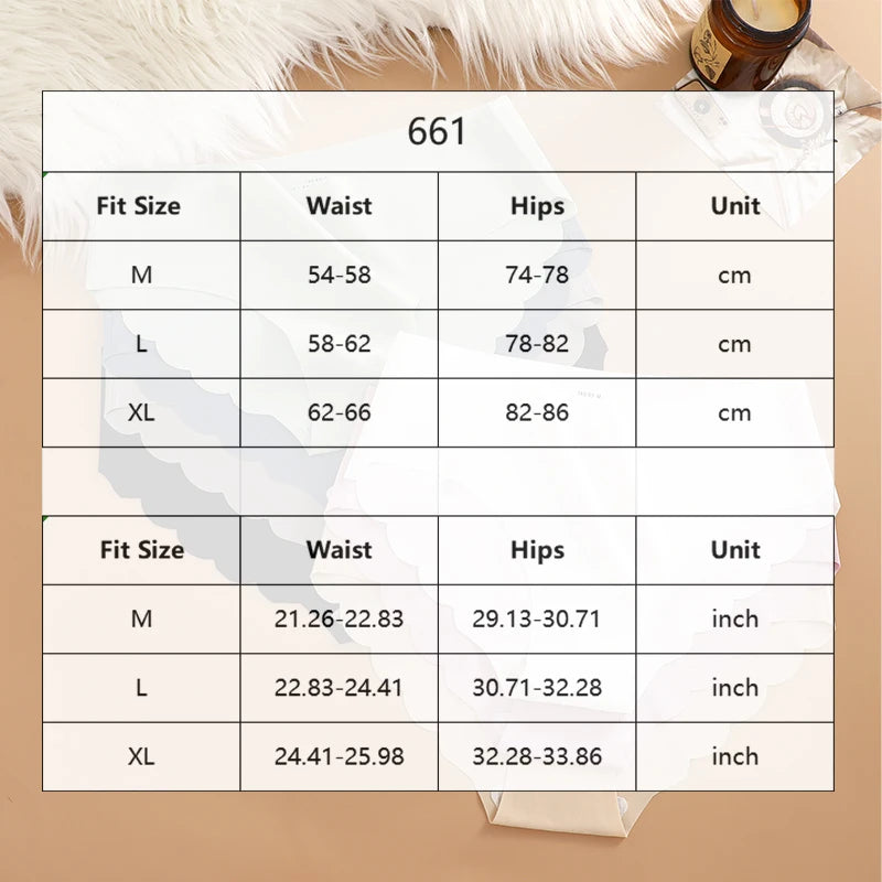 4PCS Ice Silk Seamless Panties Set Women's Briefs Solid Color Elastic Underwear Female Ultra Thin No Trace Wavy Side Panties