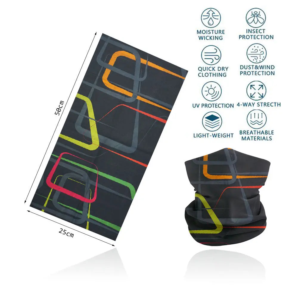 Geometric Plaid Face Bandanas Motocycling Neck Gaiter Men Cycling Helmet Liner Snood Windproof Scarf for Women  Balaclava