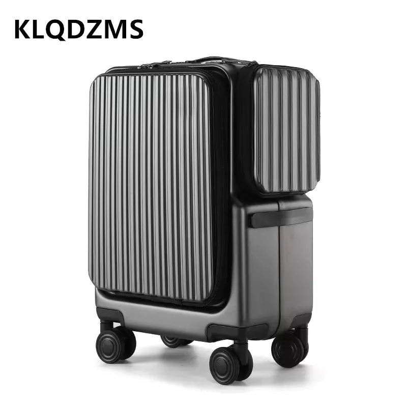 Carry-on Suitcase Front Opening Laptop Boarding Case 20 Inch USB Charging Trolley Case Password Box Cabin Luggage