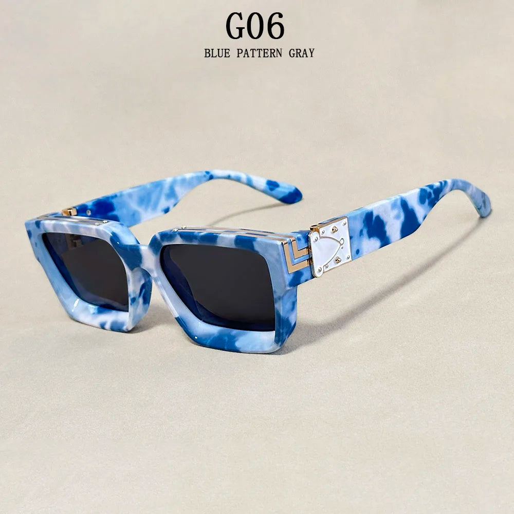 Senior Square Sunglass Men/Women Vintage Millionaire Sunglasses Women Silver Retro Fashion Glasses