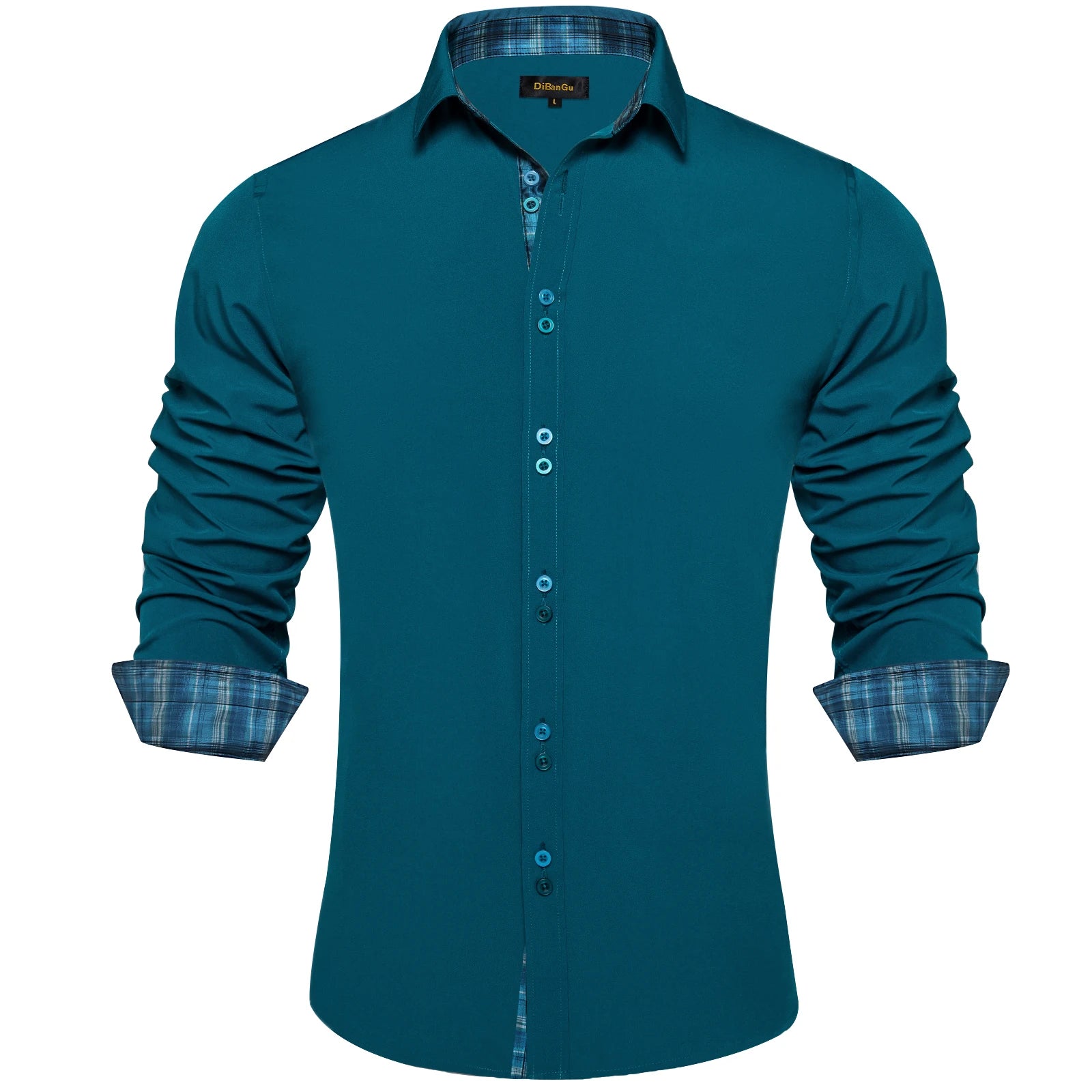 Men's Polyester Cotton Shirts Long Sleeve Paisley Patchwork Social Casual Dress Shirt