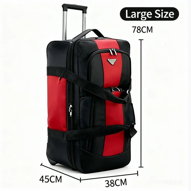 Large Capacity Travel Bag With Wheels 22/70/90IN Foldable Travel Backpack Scalable Handbags Multi Functional Storage Luggage Bag