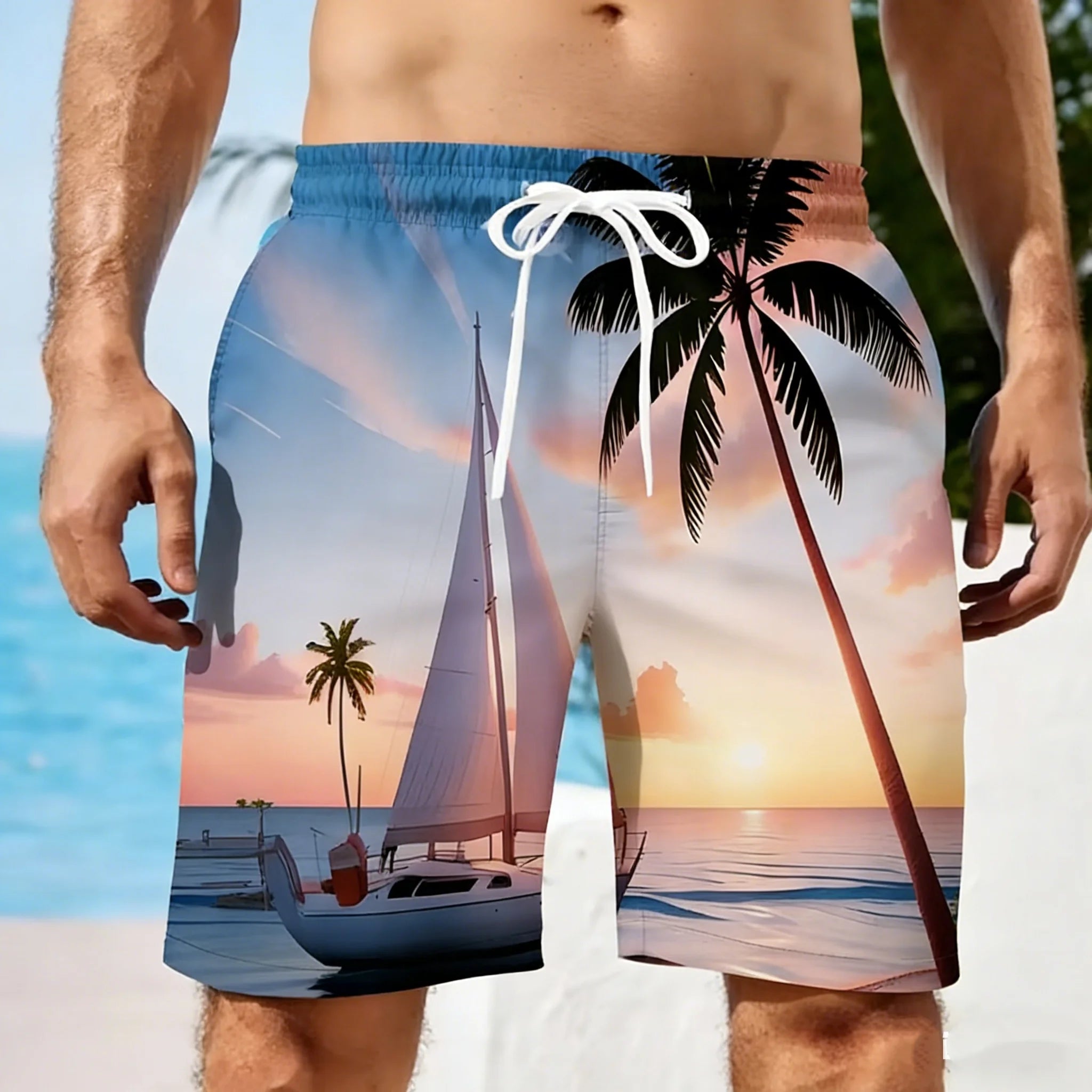 Men's Summer Short Beach Vacation Hawaiian 3D Printed Graphic Short