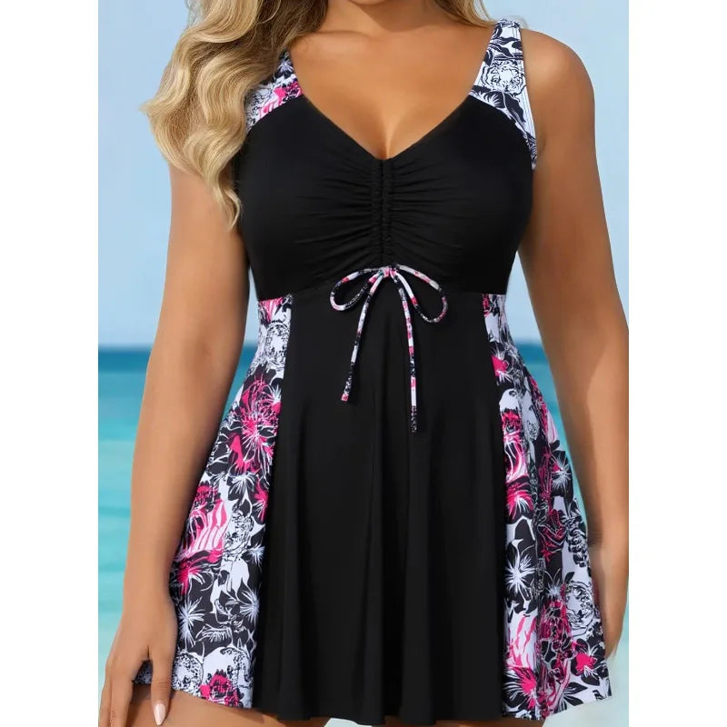 2 Pieces Leopard Plus Size Swimwear
