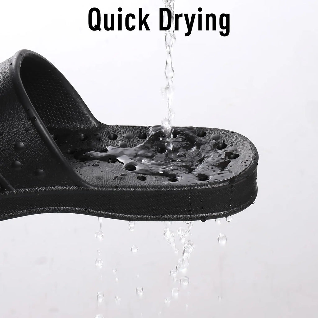 Comwarm Quick Drying Shower Slippers For Women/Men Beach Slides With Arch Support Super Soft Bathroom Slippers With Drain Holes