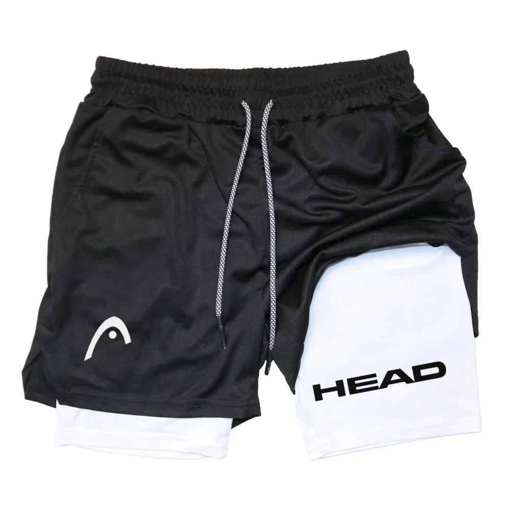 Anime Running Shorts Men's Double Layer, 2 in 1