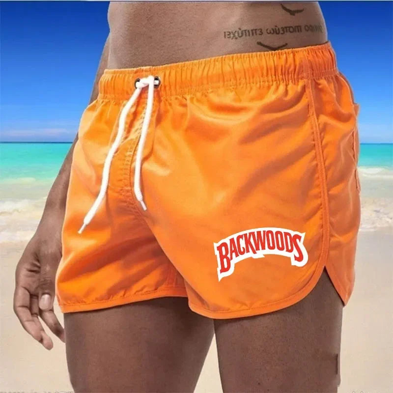 Men's Swim Trunks New Summer Quick Dry Breathable Beach Men Shorts Elastic Waist Drawstring Board Shorts For Vacation Surfing