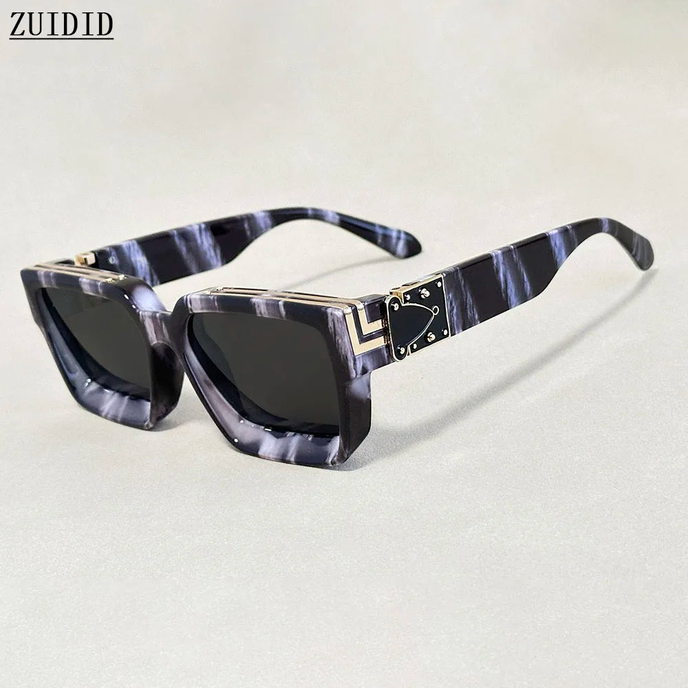 Senior Square Sunglass Men/Women Vintage Millionaire Sunglasses Women Silver Retro Fashion Glasses