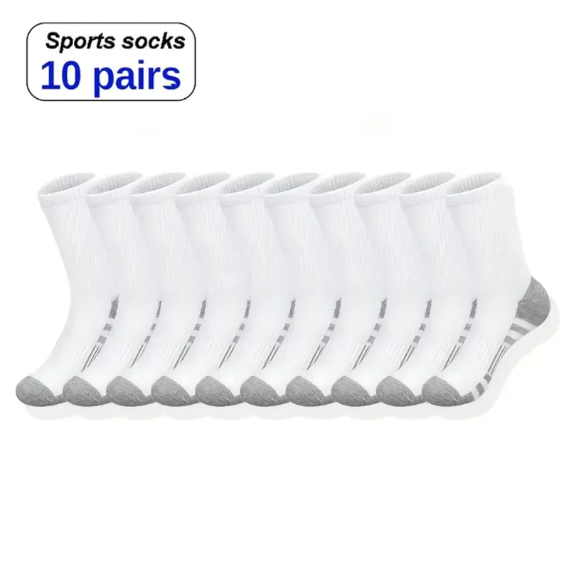 10/30 Pairs Men's Running Socks Soft Comfortable Summer Sweat Wicking Breathable Basketball Sports Socks for Active Lifestyle