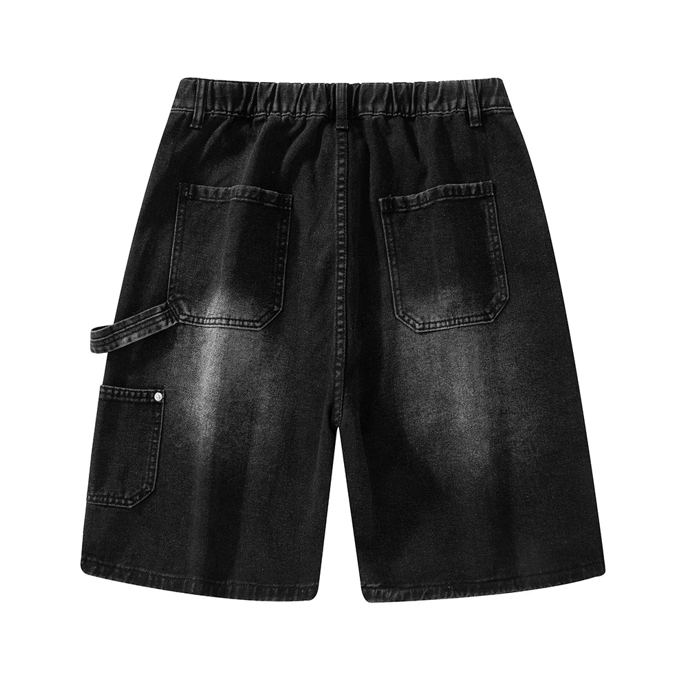 Fashion Streetwear Men's Denim Shorts Summer Loose Vintage