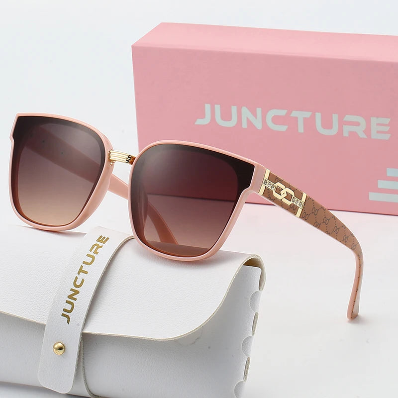 JUNCTURE Cat Eye Sunglasses Women Vintage Fashion Sun Glasses Big Frame Gradient Lady Party Holiday Gifts Sunglasses for Women
