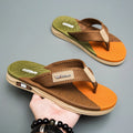 Summer trend contrasting flip flops for men wearing non-slip soft bottom braided beach sandy rubs