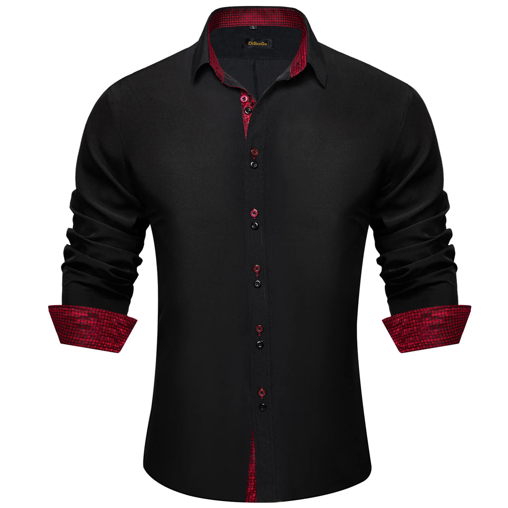 Men's Polyester Cotton Shirts Long Sleeve Paisley Patchwork Social Casual Dress Shirt