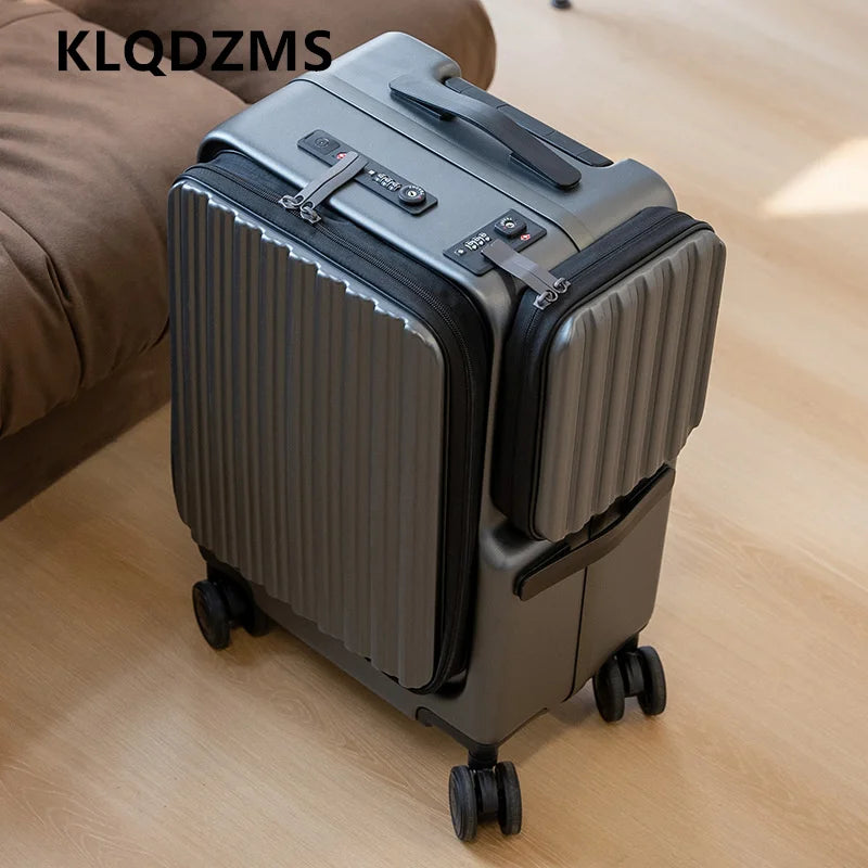 Carry-on Suitcase Front Opening Laptop Boarding Case 20 Inch USB Charging Trolley Case Password Box Cabin Luggage
