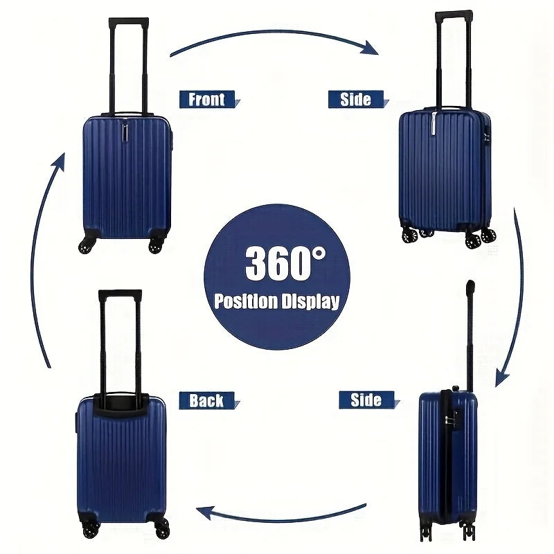 2-piece luggage set with carry-on travel bag, a 20-inch suitcase and a 14-inch handbag that can be slung over the trolley case
