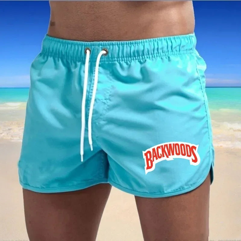 Men's Swim Trunks New Summer Quick Dry Breathable Beach Men Shorts Elastic Waist Drawstring Board Shorts For Vacation Surfing