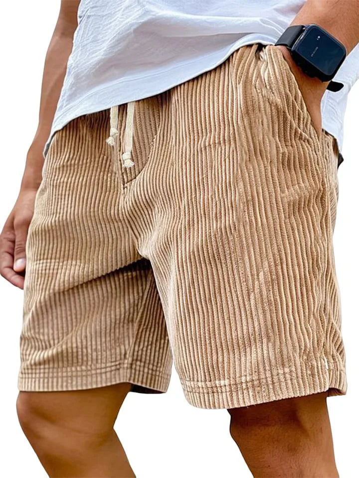 Men's Retro Corduroy Casual Shorts Men Fashion Solid Sweatpants