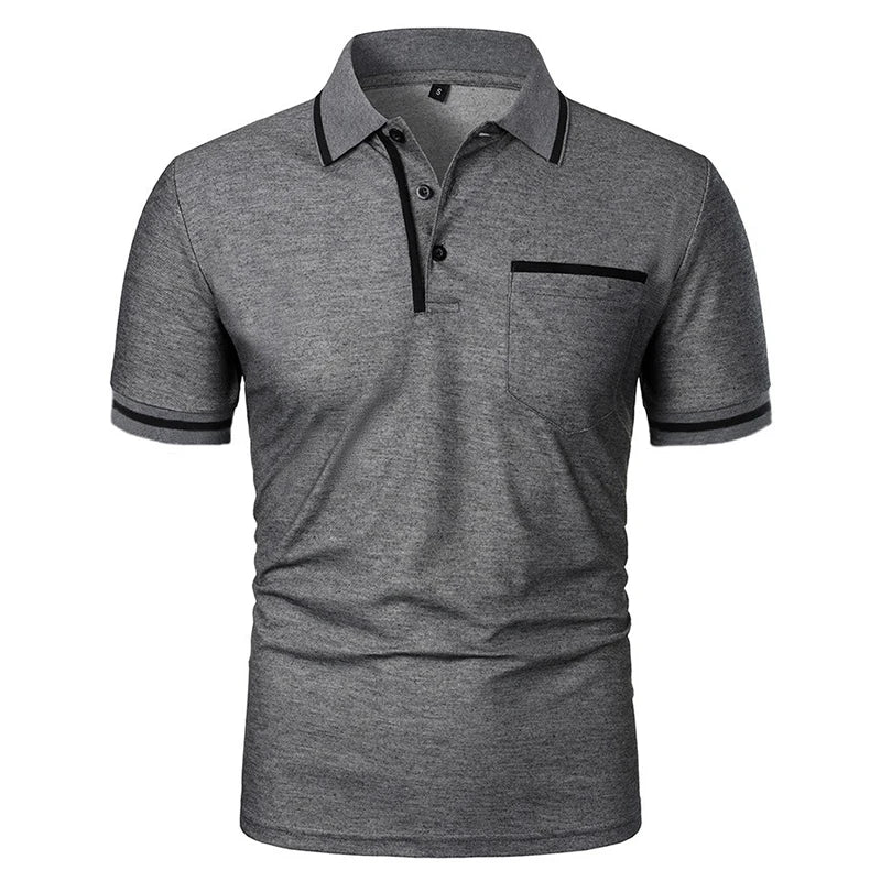 New Men's Short Sleeve Polo Shirts Solid Color Casual T-shirt