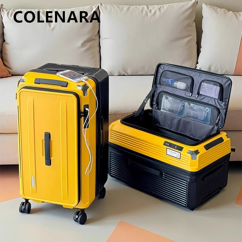 COLENARA 20"24"26"28 Inch Large Capacity Trolley Case Luggage Women's ABS+PC Boarding Box Student Carry-on Travel Suitcase
