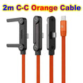 USB Type C Flat Charger Charging Cable C Kick Cable Stand With Invisible Support Foldable Phone Holder 240W Charge Wire Bracket