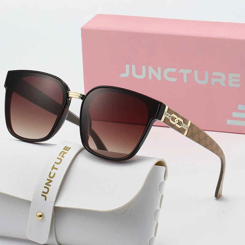 JUNCTURE Cat Eye Sunglasses Women Vintage Fashion Sun Glasses Big Frame Gradient Lady Party Holiday Gifts Sunglasses for Women