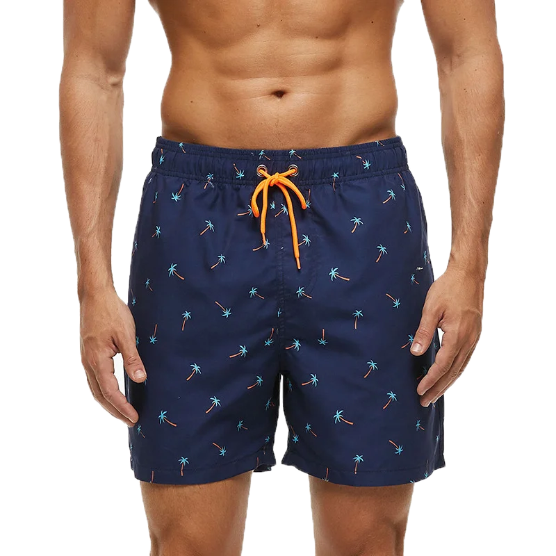 Summer Men Beach Print Shorts Surfing Swimwear Fitness Workout Trunks Male Sportswear With Pockets Pants