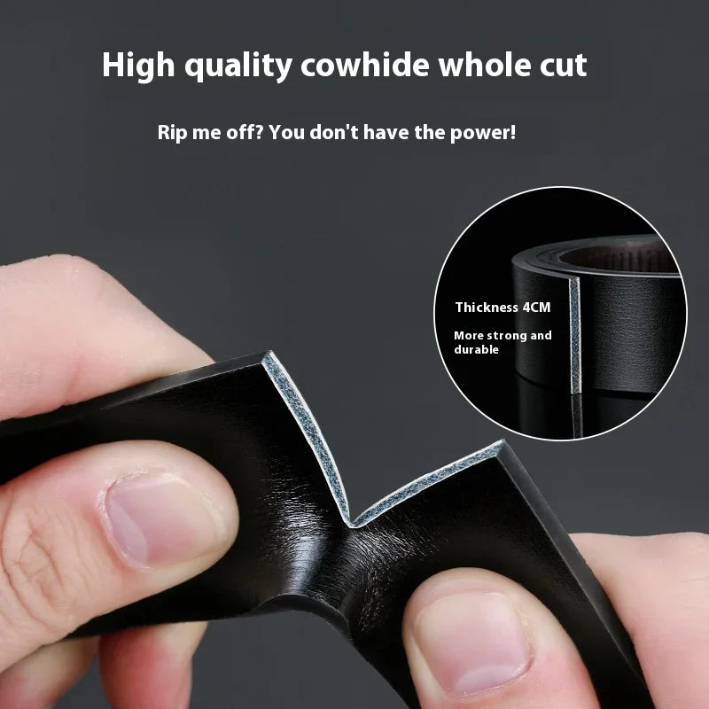 Men's Leather Belt Fashion Automatic Buckle Cowskin Male Belts Luxury Designer Black belt